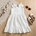 thumbnail image 2 of XINXIAOO Toddler Girls Dresses Comfortable Casual Sleeveless White Dresses for Girls Tiered Swing A-Line Kids Summer Clothes 18-24 Months, 2 of 7