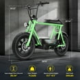 thumbnail image 6 of Caroma 500W Electric Scooters with Seat for Adults, 16" Fat Tire for All-Terrain, 25Miles Max Range, 20mph Top Speed, Commuter Ebike for Adults&Teens, Motorcycle Style, 6 of 8