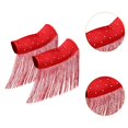 thumbnail image 6 of Lispipm Women's Retro Long Opera Pageant Gloves 1920s Fringe Fingerless Elbow Glove for Costume Party Wedding Arm Sleeves Red, 6 of 7