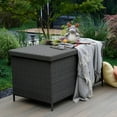 thumbnail image 6 of Grand Patio Outdoor Storage Box Wicker Bin With Lid - 158 Gallon, Weather-Resistant, Brown, 6 of 7