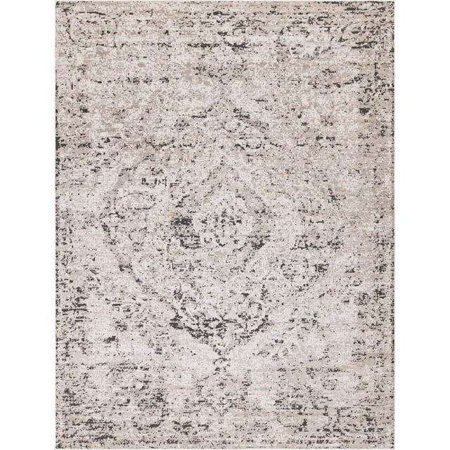 Unique Loom Portland Medallion Tone-on-Tone Rug 10' x 13' Rectangle Beige/Ivory