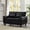 Black, variant on 59" Breathable Faux Leather Small Loveseat Couch, 2 Seater Sofa with Storage Space, Comfortable Loveseat with Wide Armrest for Living Room, Burgundy