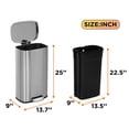 thumbnail image 6 of Dkelincs 8 Gallo/ 30L Step Trash Can with Lid, Stainless Steel Garbage Can Kitchen Trash Can with Foot Pedal & Liner, Silver, 6 of 7