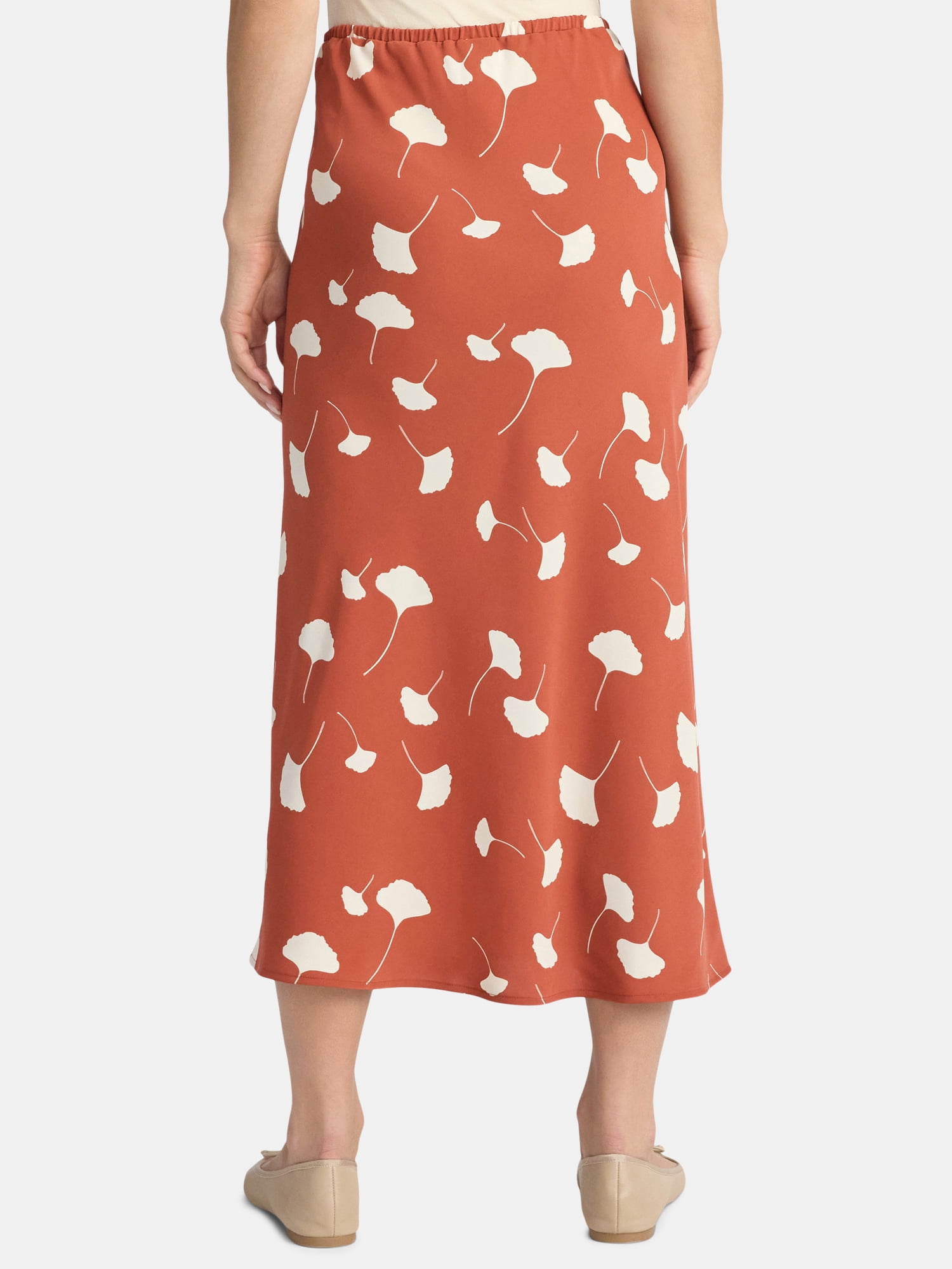 Time and Tru Women's Midi Pull On Slip Skirt, Sizes XS-XXXL
