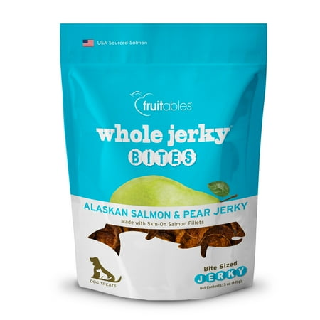 UPC: 0895352002907 | Fruitables Whole Jerky Dog Treats Alaskan Salmon and Pear Flavor 5oz Dry Jerky Treats