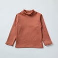 thumbnail image 5 of Ulanda Toddler Girls Mock Turtleneck Shirts Long Sleeve Thermal T-Shirt Cotton Girl Soft Basic Pullover Tops (Orange, 5-6 Years), 5 of 5
