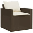 thumbnail image 3 of vidaXL 6 Piece Garden Sofa Set with Cushions Brown Poly Rattan, 3 of 5