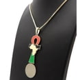 thumbnail image 5 of iJewelry2 Ancient Egyptian Afro-American Colored ANKH Cross with Africa Motif Gold Tone Box Chain Pendant Necklace 20'', 5 of 5