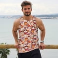 thumbnail image 6 of Gukieu Maneki-Neko Cats Print Men's Quick Dry Fitness Vest, Round Neck Sleeveless Fitness Bodybuilding Top-3X-Large, 6 of 7