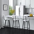 thumbnail image 7 of Beaumont Lane Modern Saddle Leather Rectangular 26" Counter Stool in White, 7 of 7