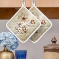 thumbnail image 2 of Brown Ombre Daisy Pot Holders for Kitchen Heatproof Potholder, 5 Pack Farmhouse Vintage Floral Botanical Hot Pads Multipurpose Oven Pads Cloth Potholders Trivet for Cooking Baking, 2 of 8