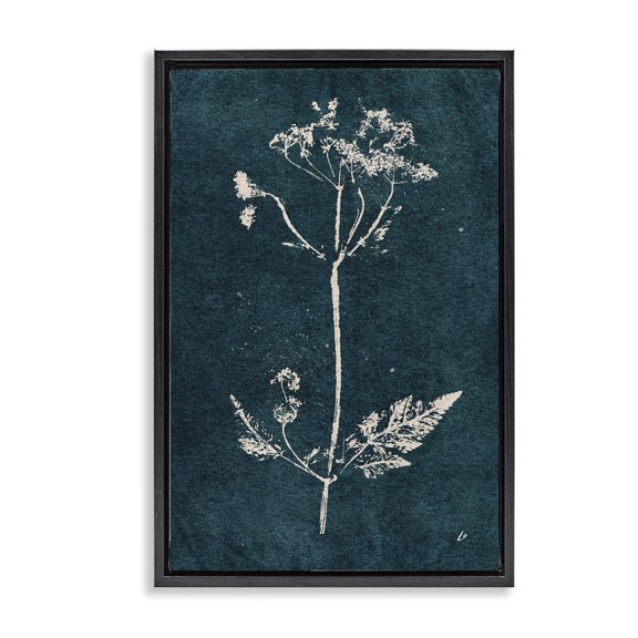 Stupell Industries Rustic Lodge Cow Parsley Stem Black Floating Frame Canvas Art, 17 x 25, by Lydia Orange