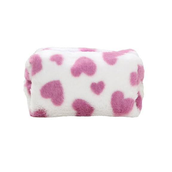 Matoen Bear Plush Pencil Case - Cute Love Heart Makeup Bag with Large Capacity, Soft Storage Organizer for University & Travel - Perfect for Teens & Juniors (Pens, Cosmetics, Stationery)