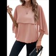 thumbnail image 3 of Sudadera Holgada de Verano con Mangas Abullonadas y Cuello Redondo de para Mujer, Informal y Elegante Melocotón S, 3 of 10