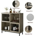 thumbnail image 6 of FOLDLIFE Rattan Buffet Cabinet with Storage, Sideboard Cabinet with Sliding Door,Coffee Bar Cabinet, Modern Accent Cabinet Console for Kitchen, Dining Room, Living Room, Hallway, Entry,Grey, 6 of 7