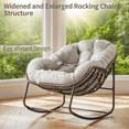 thumbnail image 6 of Outdoor Patio Rocking Chairs, Oversized Papasan Rocking Chair Indoor with Padded Cushion, 6 of 6