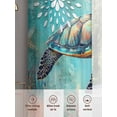 thumbnail image 6 of Ocean Turtle Starfish Sheer Curtains for Living Room Bedroom, Light-filtering Sheer Curtain, Retro Coral Floral Sea Blue Theme Rod Pocket Voile Window Treatment Drapes, 52’’Wx96’’L, 2 Panels Set, 6 of 7