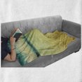 thumbnail image 6 of Beach Soft Flannel Fleece Throw Blanket, View of the Sea in Grunge and Retro Style Horizon Cloudy Sky Summer, Cozy Plush for Indoor and Outdoor Use, 60" x 80", Earth Yellow Turquoise, by Ambesonne, 6 of 6