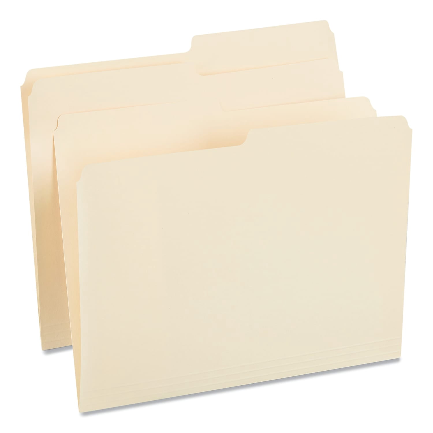 Universal UNV12112EE 1/2-Cut Assorted Top Tab File Folders - Letter Size, Manila (100/Box)