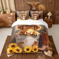 thumbnail image 3 of Erosebridal Sunflower Highland Cow Twin Bedding Sets, Western Cowboy Bedding Comforter Set, 3 of 6