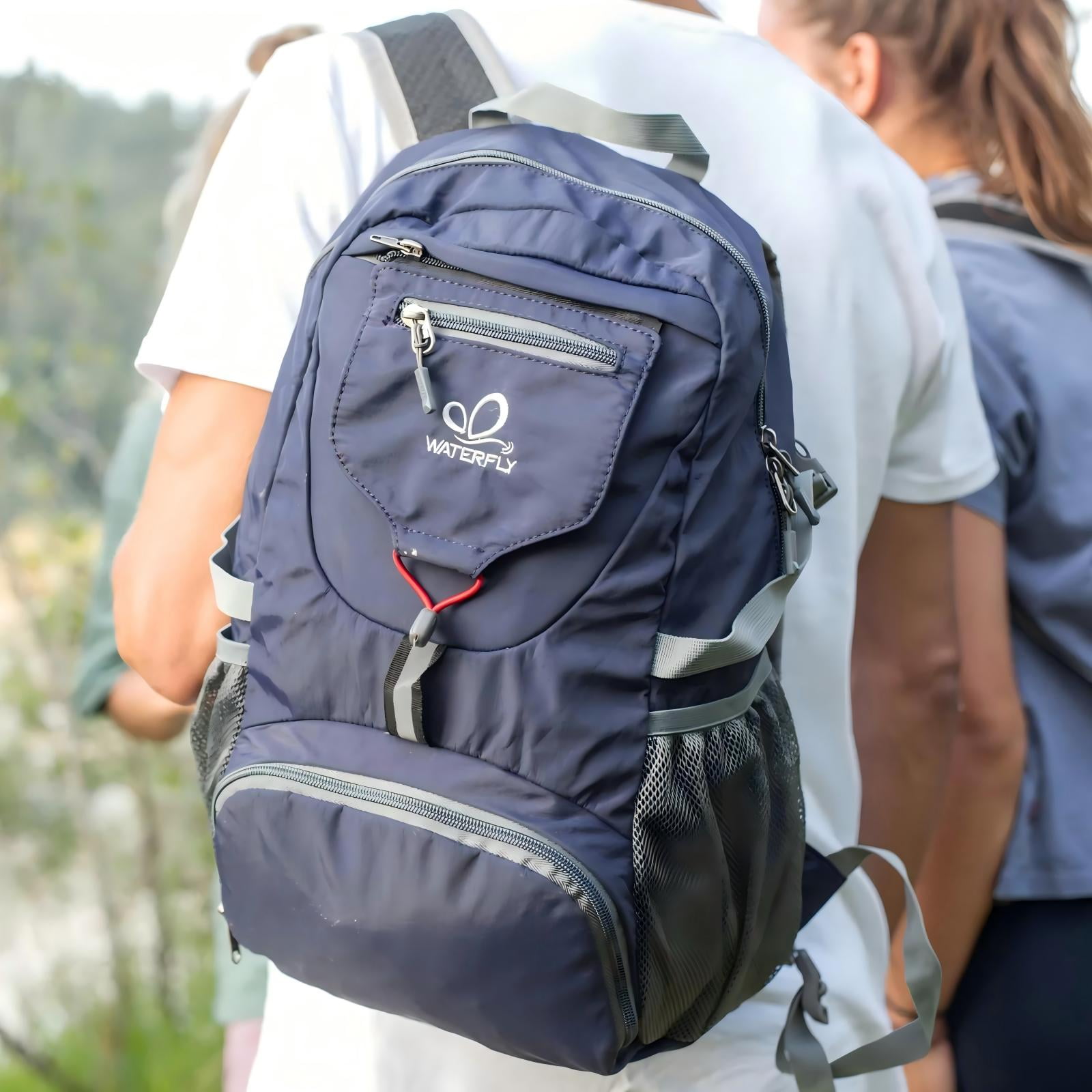 WATERFLY Unisex 20L Small Foldable Packable Travel Hiking Backpacks Daypack,Dark Blue