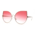 thumbnail image 2 of Super Dapper Round Cat Ear Tip Metal Rim Neat Sunglasses Gold - Red, 2 of 4