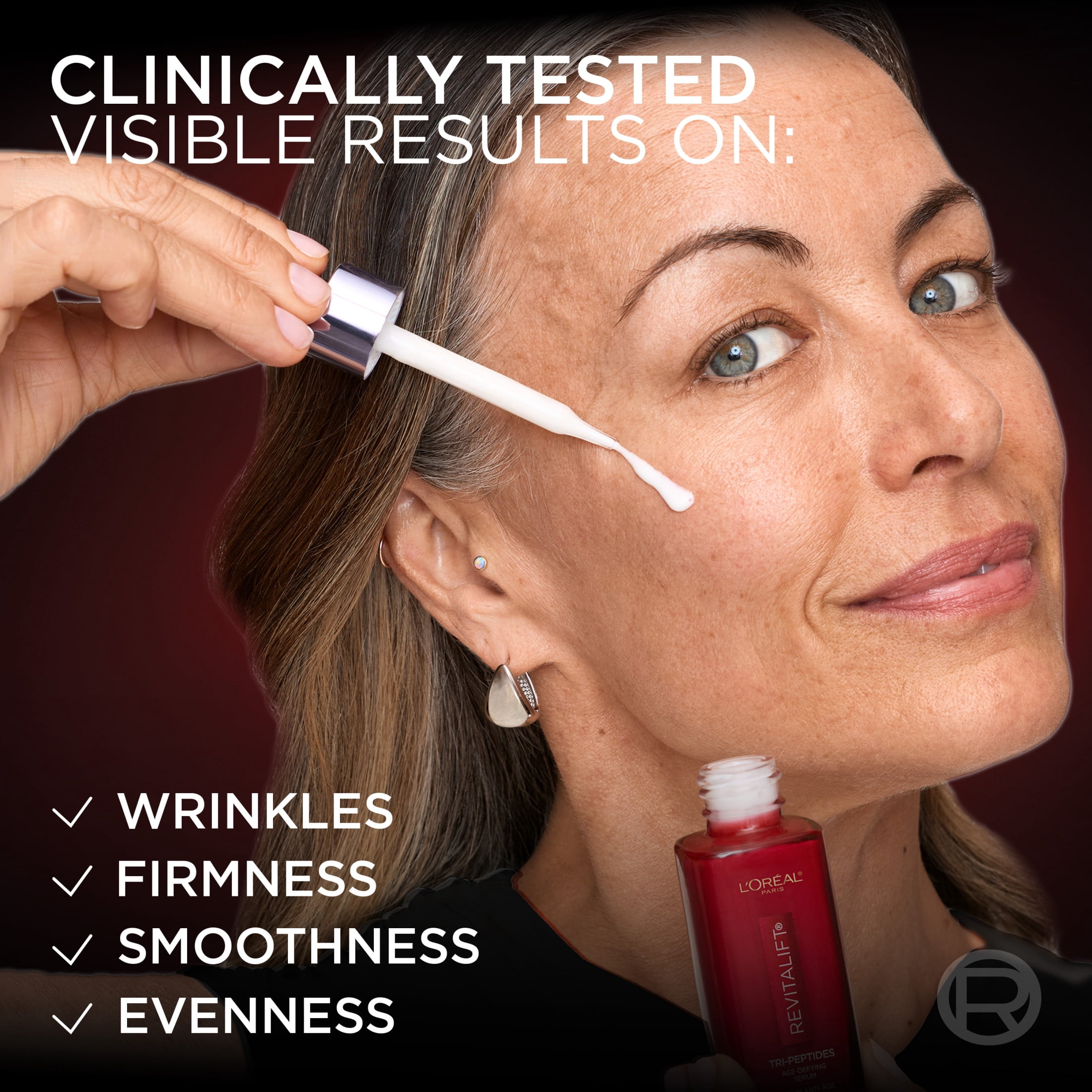 L'Oreal Paris Revitalift Triple Power Face Serum with Tri-Peptides, Hyaluronic Acid and Vitamin C, Anti-Aging, Anti-Wrinkle Serum to Firm and Brighten Skin, 1 fl. oz.