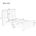thumbnail image 6 of Traditional Town Style Platform Queen Bed, Pine Platform Bed Frame with Headboard and Footboard, Vintage Bed with Legs and Grooved Panels Outlined, No Box Spring Needed, Rich Brown, 6 of 6