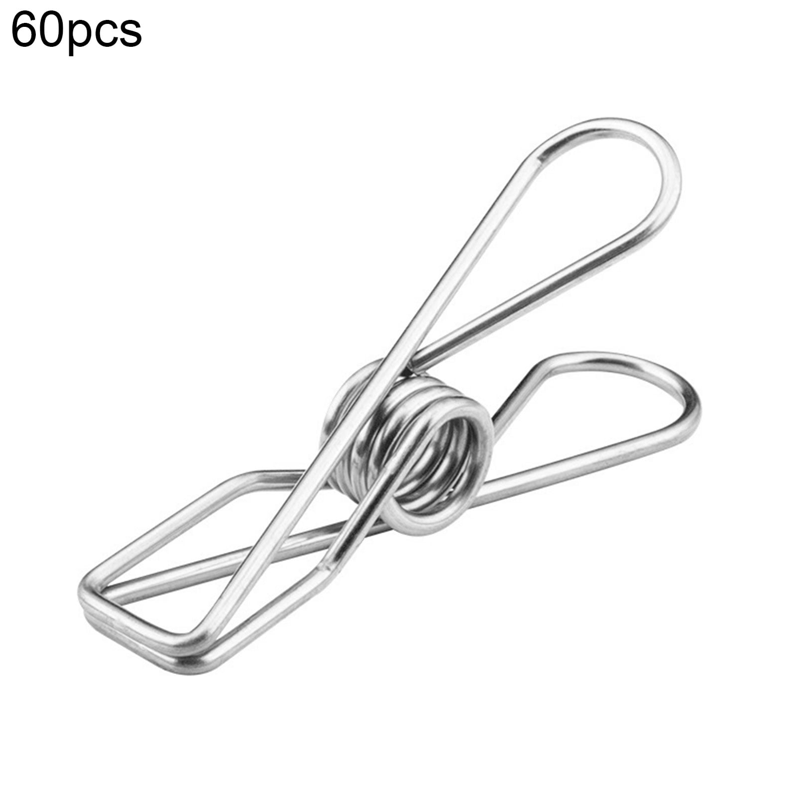 Hot 30/60PCS Stainless Steel Clothes Pegs Hanging Pins Clips Laundry Clamps 