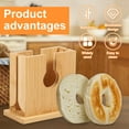 thumbnail image 3 of 2Pcs Wood Bagel Slicer Holder Bagel Cutter,Wood Bagel Slicer Holder,The Original Wooden Bagel Slicer for Small and Large Bagels, 3 of 10