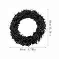 thumbnail image 2 of Halloween Wreath with Handmade Artificial Black Eucalyptus Leaf Wreath, 15.7 Inch Front Door Halloween Decorations for Indoor Outdoor Home Halloween Festival Decoration, 2 of 8