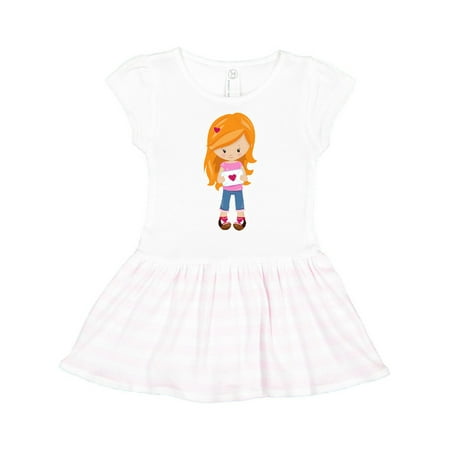 

Inktastic Valentine s Day Girl Orange Hair Girl In Love Gift Toddler Girl Dress