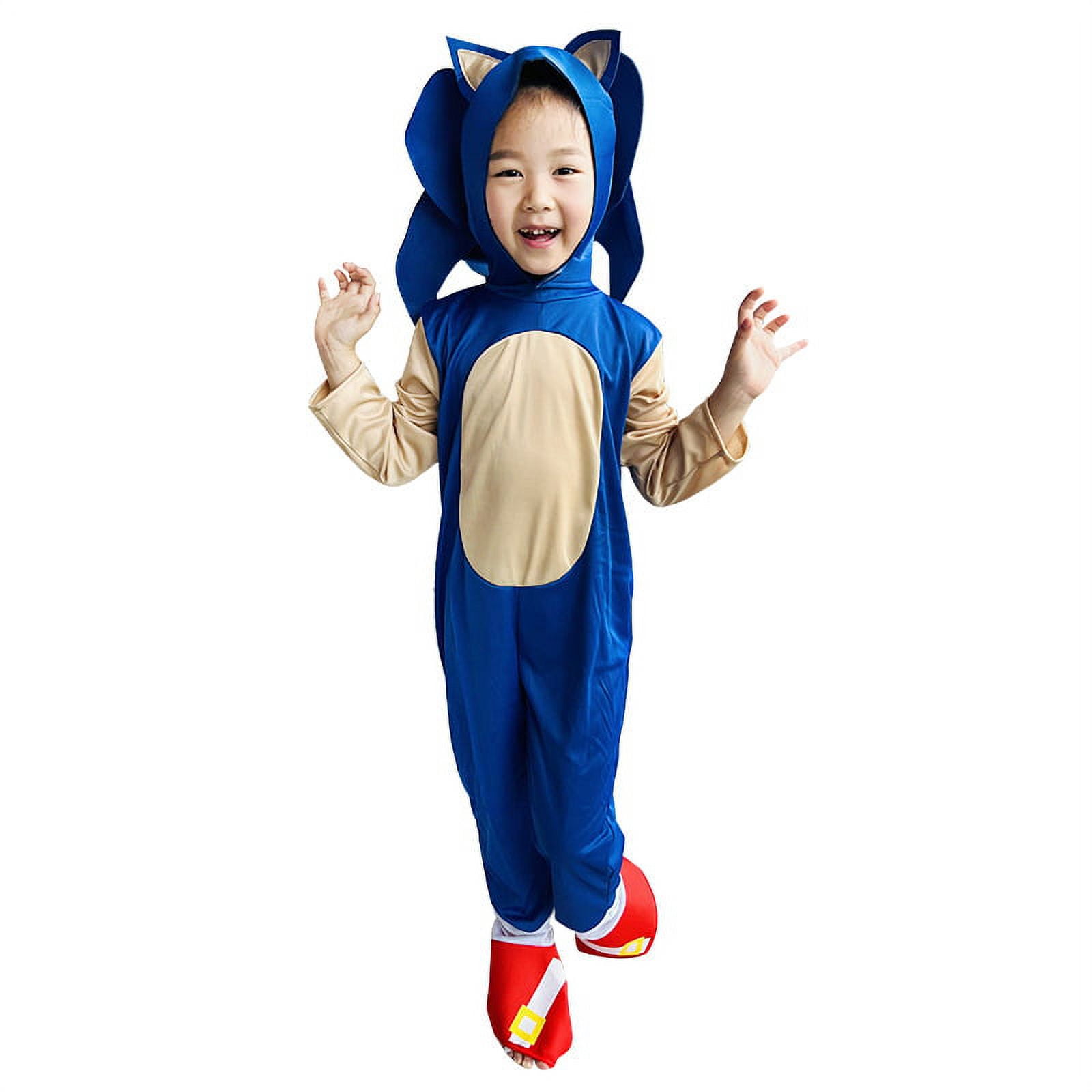 Kids Sonic The Hedgehog Costume Boys Jumpsuit w/ Gloves Cosplay