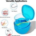 thumbnail image 3 of EZEELAI Denture Bath Case Denture Soaking Container with Lid Leak Proof, False Teeth Holder Mouthguard Storage Box Retainer Soaking Case - Transparent Blue, 3 of 8
