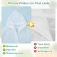 thumbnail image 6 of Bocaoying Reusable EVA Rain Ponchos with Hood for Adults, Lightweight & Tear-Resistant, 3 Pack, One Size Fits Most, White, 6 of 7