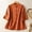 Orange, variant on Button Summer Tops for Women 2026 3/4 Sleeve Retro Vintage Mock Neck Orange Modern Minimalist Solid Blouses & Tops Orange,M