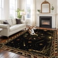 thumbnail image 5 of Golden Black Area Rug 5x7 Washable Rug Non Slip Abstract Rising Horizon Sun Mystical Moon Large Area Rug Soft Stainresistant Indoor Floor Carpet for Living Room Bedroom Home Office Dining Room, 5 of 9