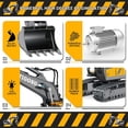 thumbnail image 6 of Remote Control Excavator Toys for Kids,11 Channel 1:20 Scale 2.4Ghz Construction Vehicles with Metal Shovel,Lights,Sounds,RC Excavator Gifts for Boys Girls, 6 of 8