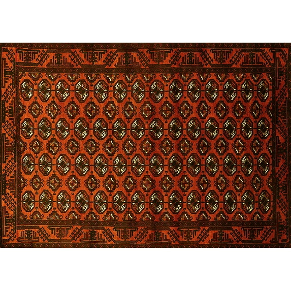 Ahgly Company Indoor Rectangle Oriental Yellow Industrial Area Rugs, 8' x 12'
