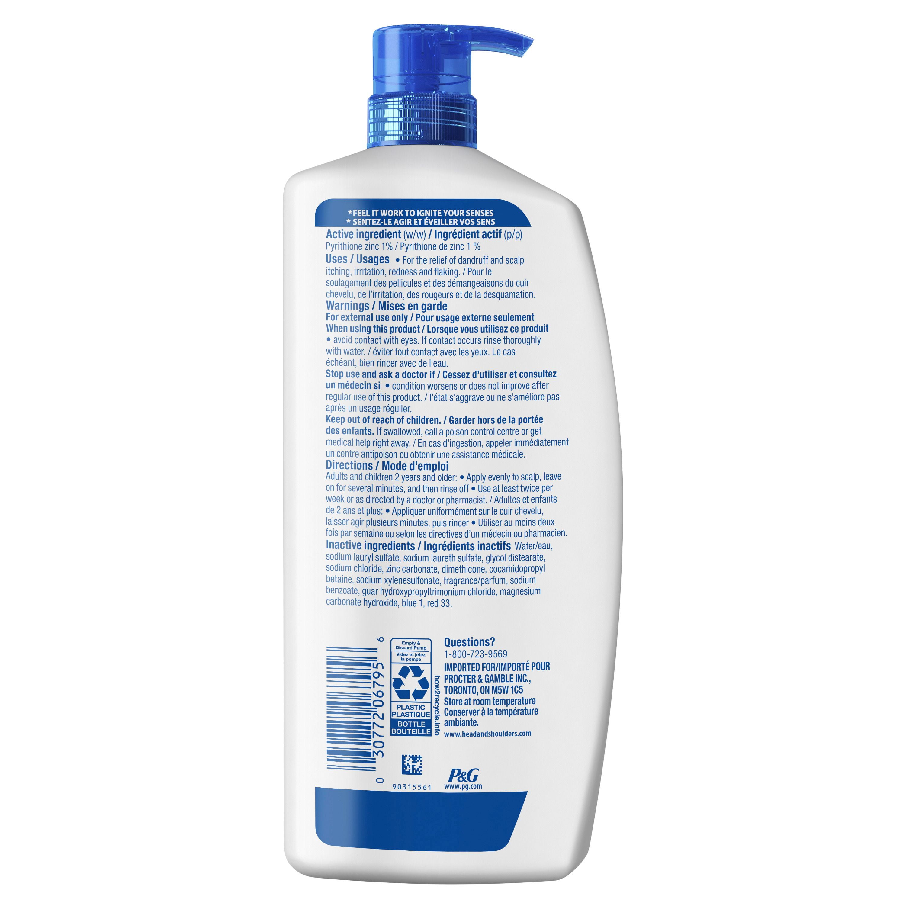 Shampooing et revitalisant antipelliculaire 2 en 1 Head and Shoulders pour hommes, traitement antipelliculaire, Old Spice Swagger pour un usage quotidien, sans parabènes