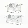 thumbnail image 2 of Modern Minimalist Fabric Loveseat Set 56" Dark Gray with Pillows and Sturdy Legs, 2 of 9