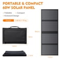 thumbnail image 5 of Panel solar de 60 W para estación de energía portátil, panel solar plegable con salida de 12-18 V CC/USB QC3.0/USB C, panel solar portátil (10 adaptadores de CC intercambiables) paneles solares para c, 5 of 5