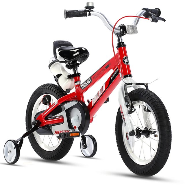 RoyalBaby Vélo pour Enfants Space No. 1 Freestyle 14 Pouces avec Roues Stabilisatrices, Rouge