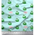 thumbnail image 1 of Soimoi Rayon Fabric Lotus & Frog Kids Print Fabric by Yard 56 Inch Wide, 1 of 1