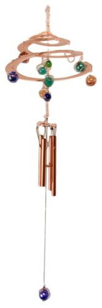 Ebros Gift Spiral Galaxy Copper Metal Wind Chime With Colorful Marbles - image 2 of 9