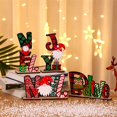 thumbnail image 1 of 1 pieza de adornos navideños de madera, decoración de mesa navideña de madera, carta de Navidad, muñeco de nieve, adorno de Papá Noel, decoración del hogar, oficina familiar, chimenea ShuxiuWang 8390614791237, 1 of 1