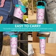thumbnail image 7 of 30oz Handheld Travel Tumbler with Handle – Double Wall Stainless Steel Insulated Cup, Flip Straw Lid, Leak-Proof & BPA-Free for Hot and Cold Drinks – Durable Coffee & Juice Mug Pink, 7 of 7