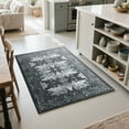 thumbnail image 2 of Cydiria Vintage Boho Traditional Oriental Faux Wool Area Rug, 2' x 3', Black, 2 of 8