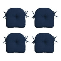ARDEN Outdoor Tufted Bistro Seat Cushion, Set of 4, 14.5 in x 15 in, Rain-Proof, Fade Resistant Sapphire Blue Leala