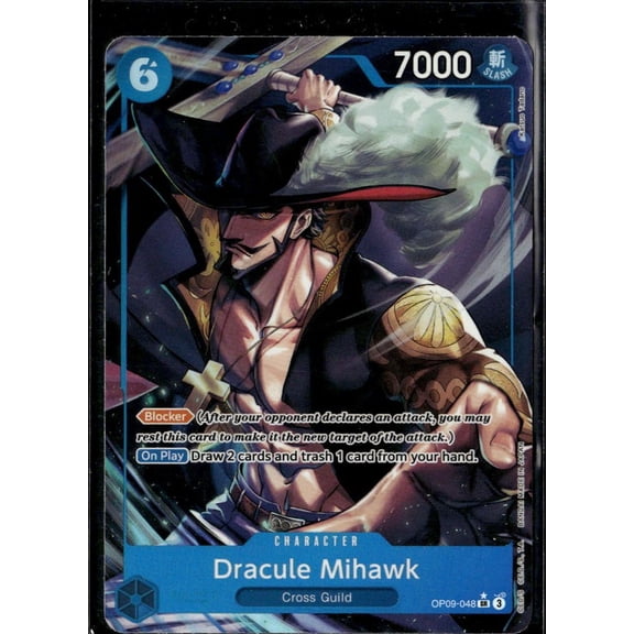 Collectible 2024 Bandai One Piece Card Game The New Emperor Dracule Mihawk OP09-048 On Play Blocker